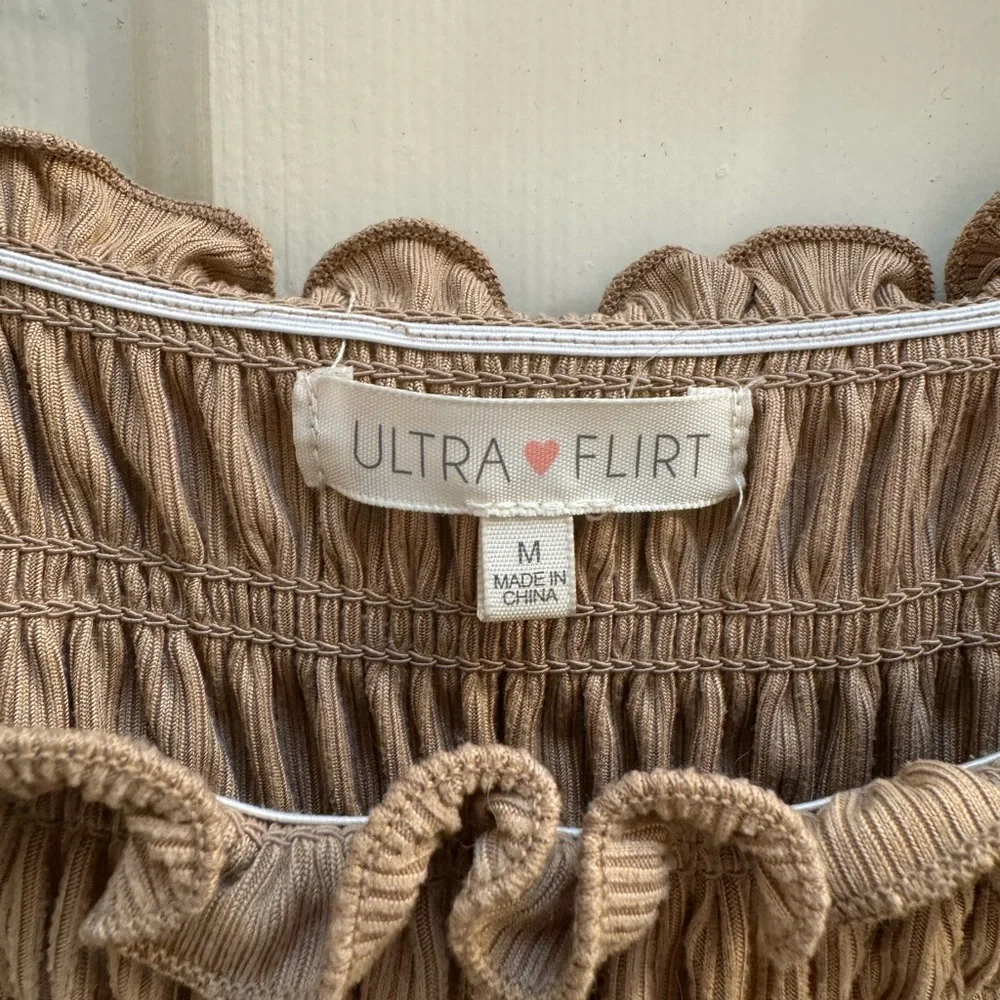 Tan Ruffle Tank Top - Picture 3 of 4